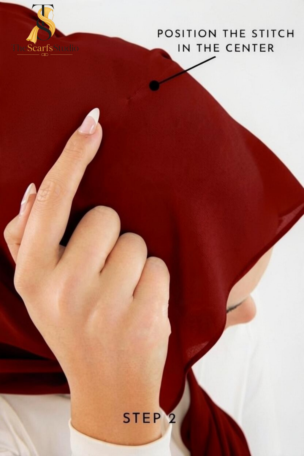 Instant Georgette Hijab with built in Magnet & Attached Cap - Maroon