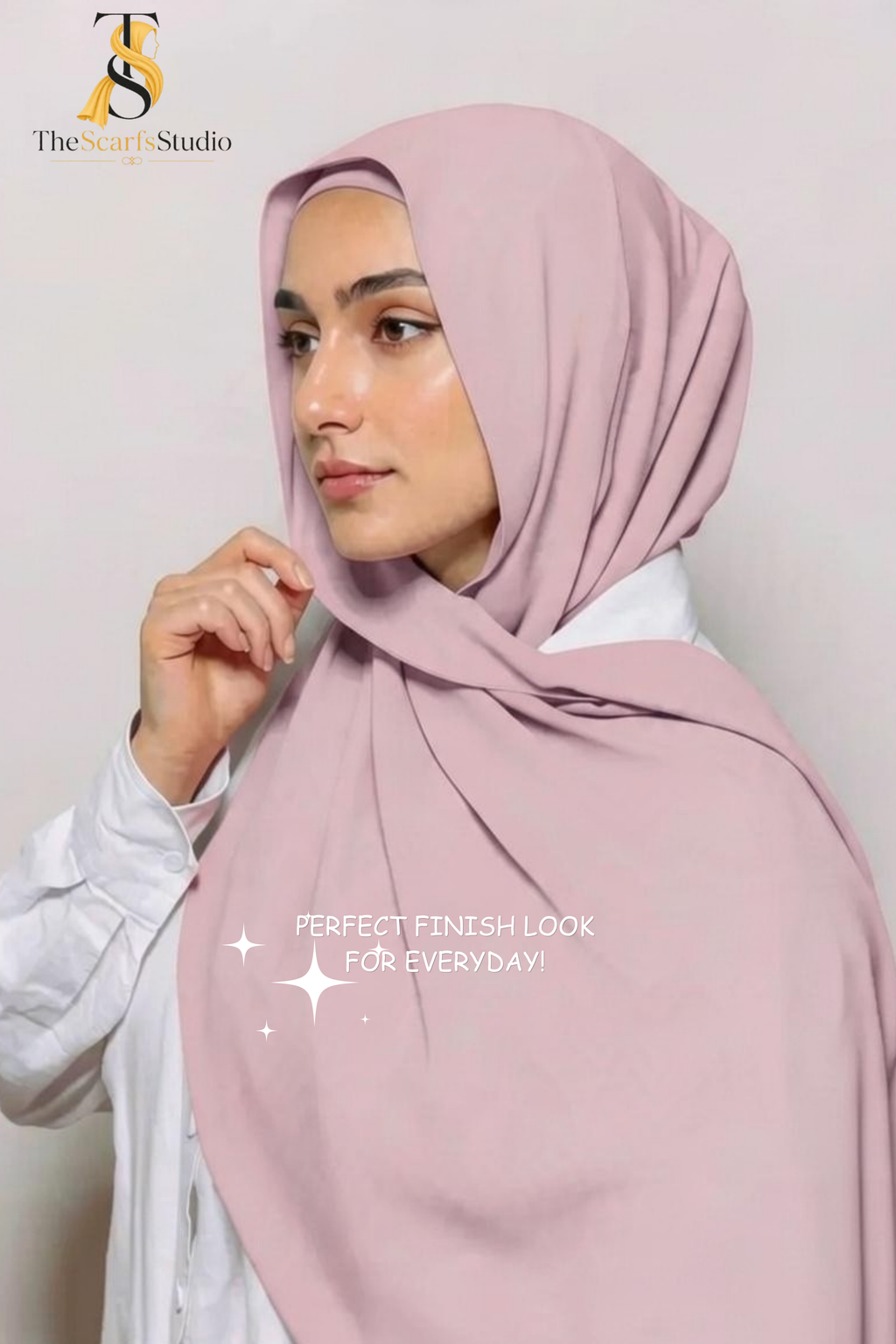 Instant Georgette Hijab with built in Magnet & Attached Cap - Soft Muave