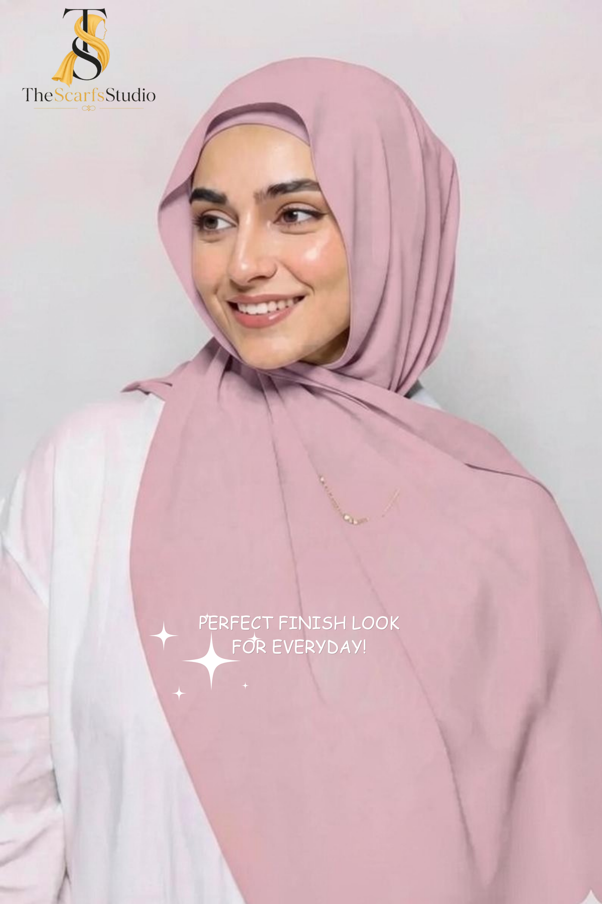 Instant Georgette Hijab with built in Magnet & Attached Cap - Soft Muave