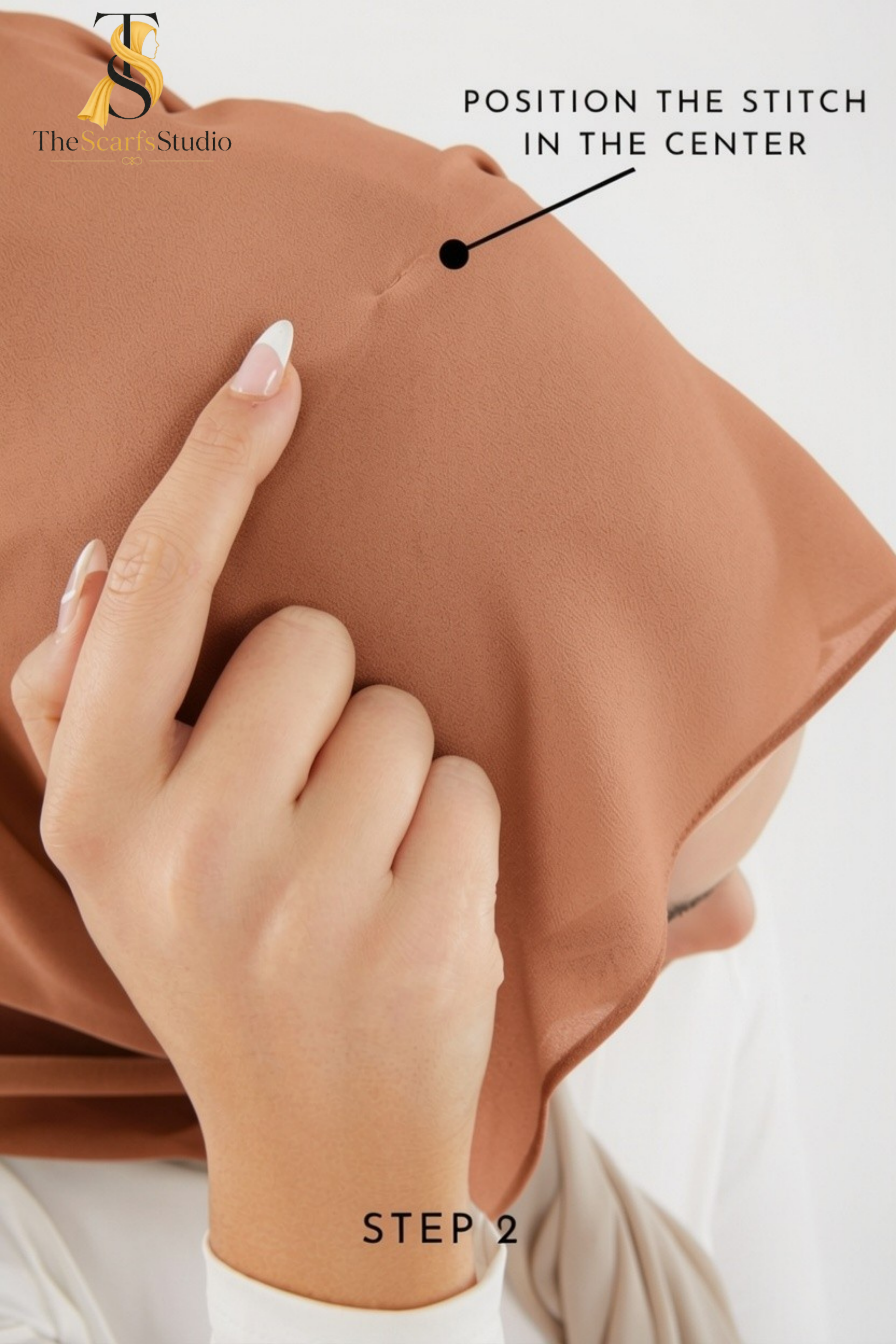 Instant Georgette Hijab with built in Magnet & Attached Cap - Dusty Rose
