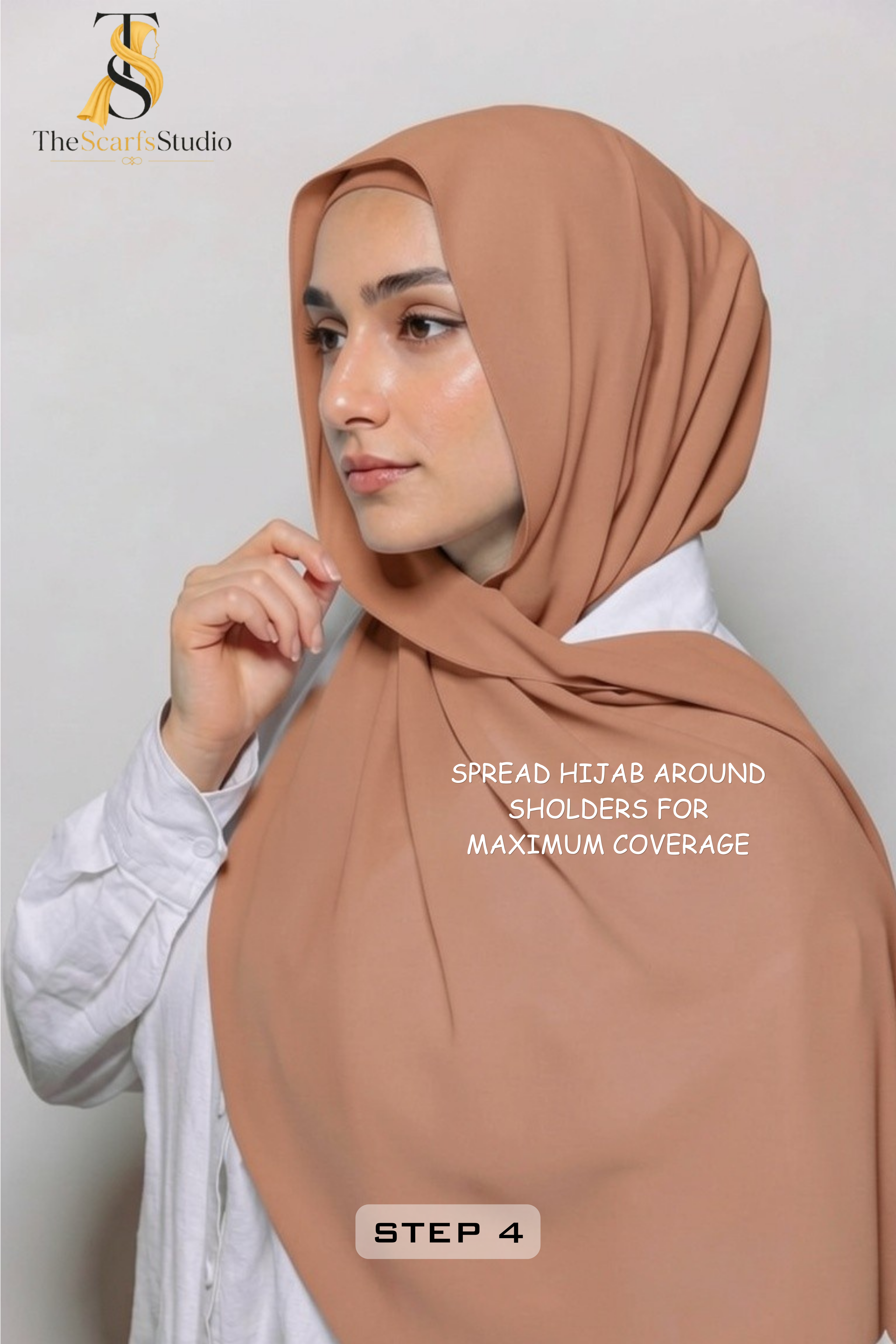 Instant Georgette Hijab with built in Magnet & Attached Cap - Dusty Rose
