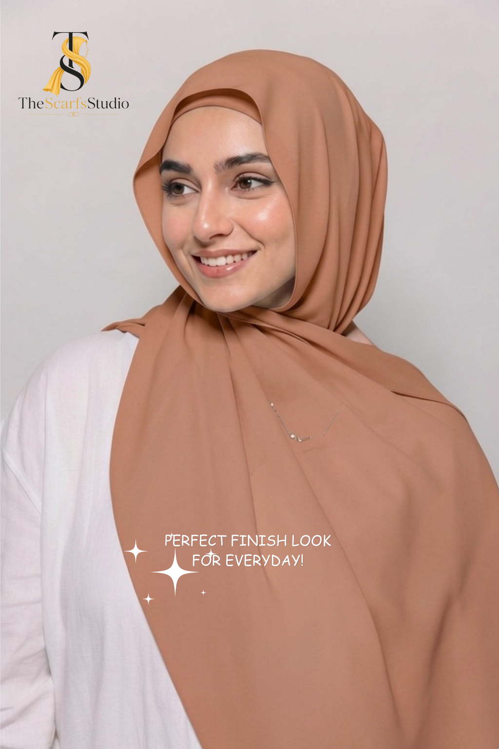 Instant Georgette Hijab with built in Magnet & Attached Cap - Dusty Rose