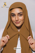 Instant Georgette Hijab with built in Magnet & Attached Cap - Mocha