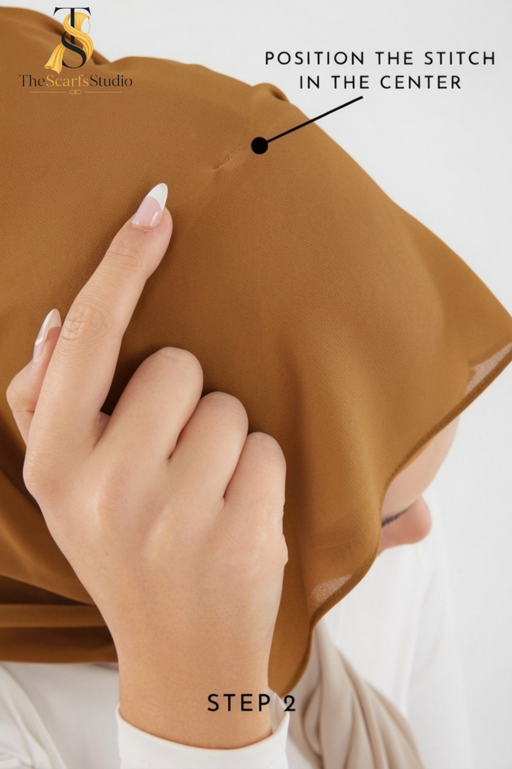 Instant Georgette Hijab with built in Magnet & Attached Cap - Mocha