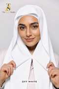 Instant Georgette Hijab with built in Magnet & Attached Cap - Off White