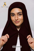 Instant Georgette Hijab with built in Magnet & Attached Cap - OxBlood
