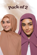 Pack of 2 -- Instant Magnet Hijab With Attached Cap
