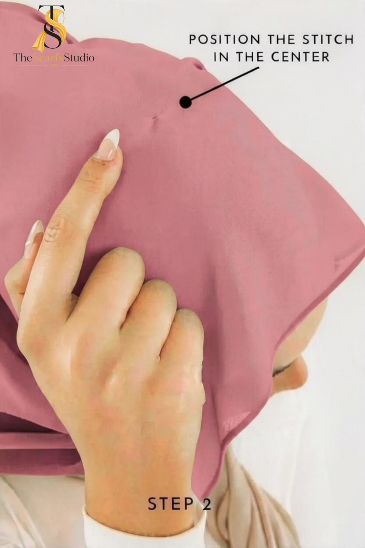 Instant Georgette Hijab with built in Magnet & Attached Cap - Rose Wood