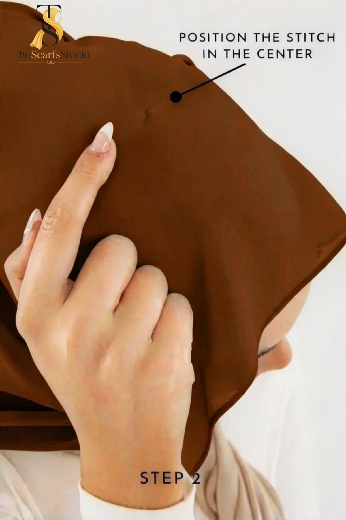 Instant Georgette Hijab with built in Magnet & Attached Cap - Chocolate Brown