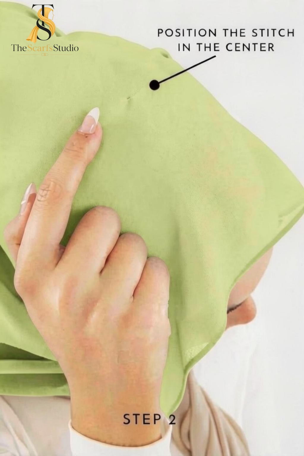 Instant Georgette Hijab with built in Magnet & Attached Cap - Lime Green