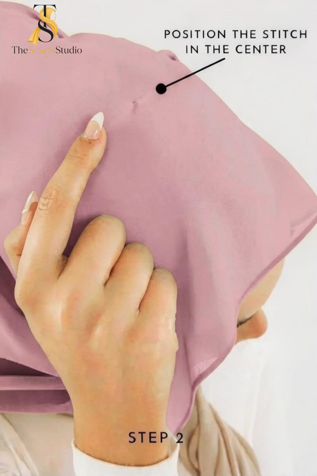 Instant Georgette Hijab with built in Magnet & Attached Cap - Soft Muave