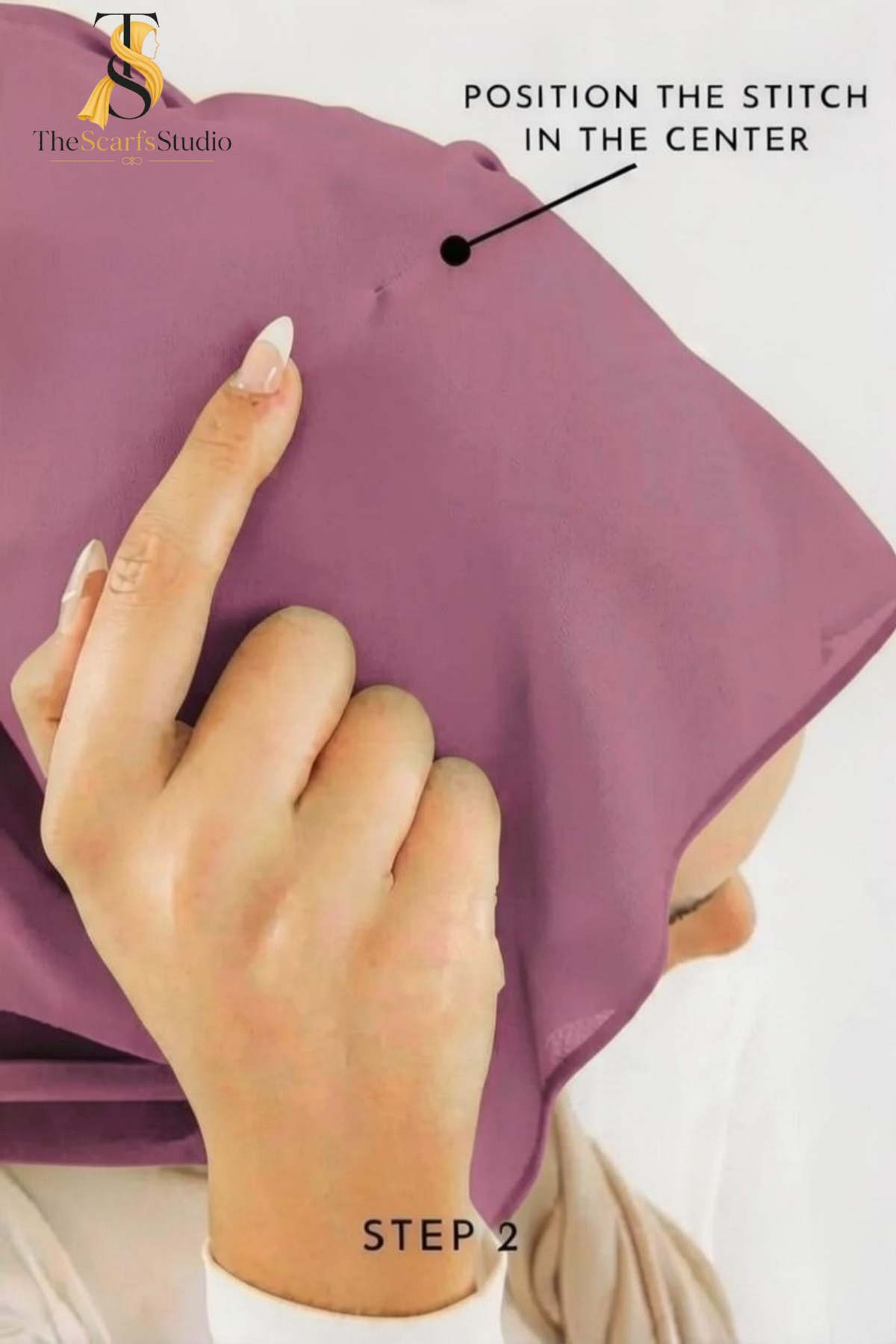 Instant Georgette Hijab with built in Magnet & Attached Cap - Rose Muave