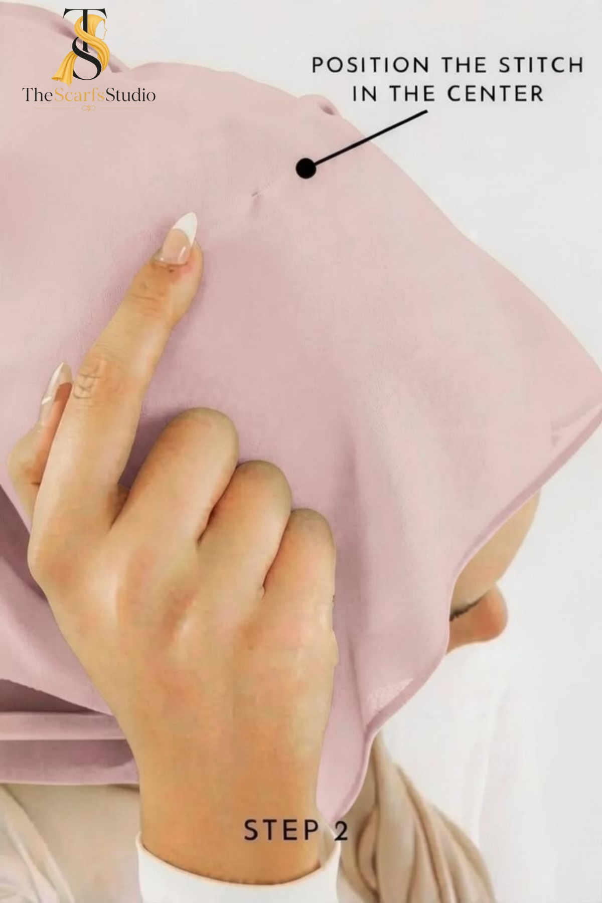 Instant Georgette Hijab with built in Magnet & Attached Cap - Nude