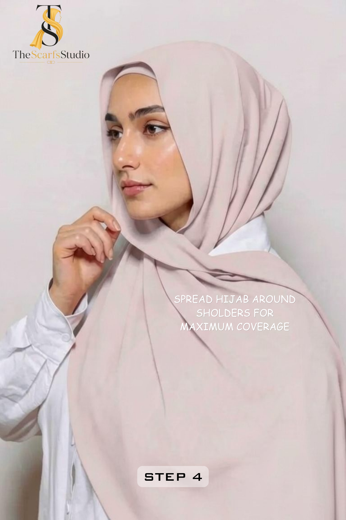 Instant Georgette Hijab with built in Magnet & Attached Cap - Nude