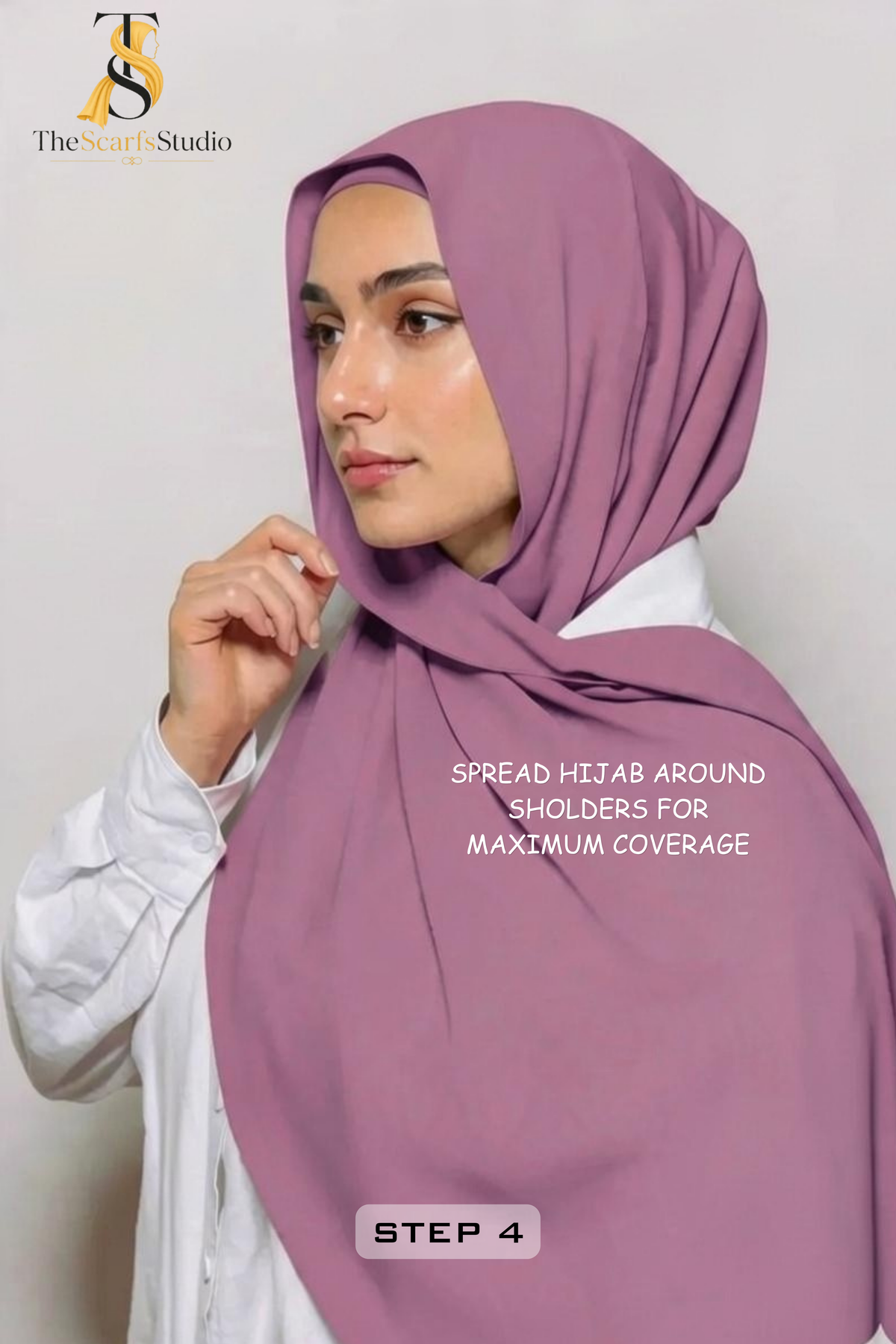 Instant Georgette Hijab with built in Magnet & Attached Cap - Rose Muave