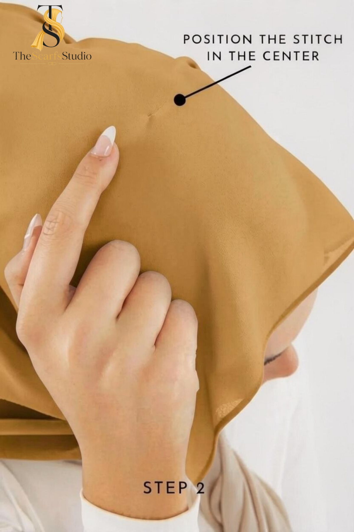 Instant Georgette Hijab with built in Magnet & Attached Cap - Sand