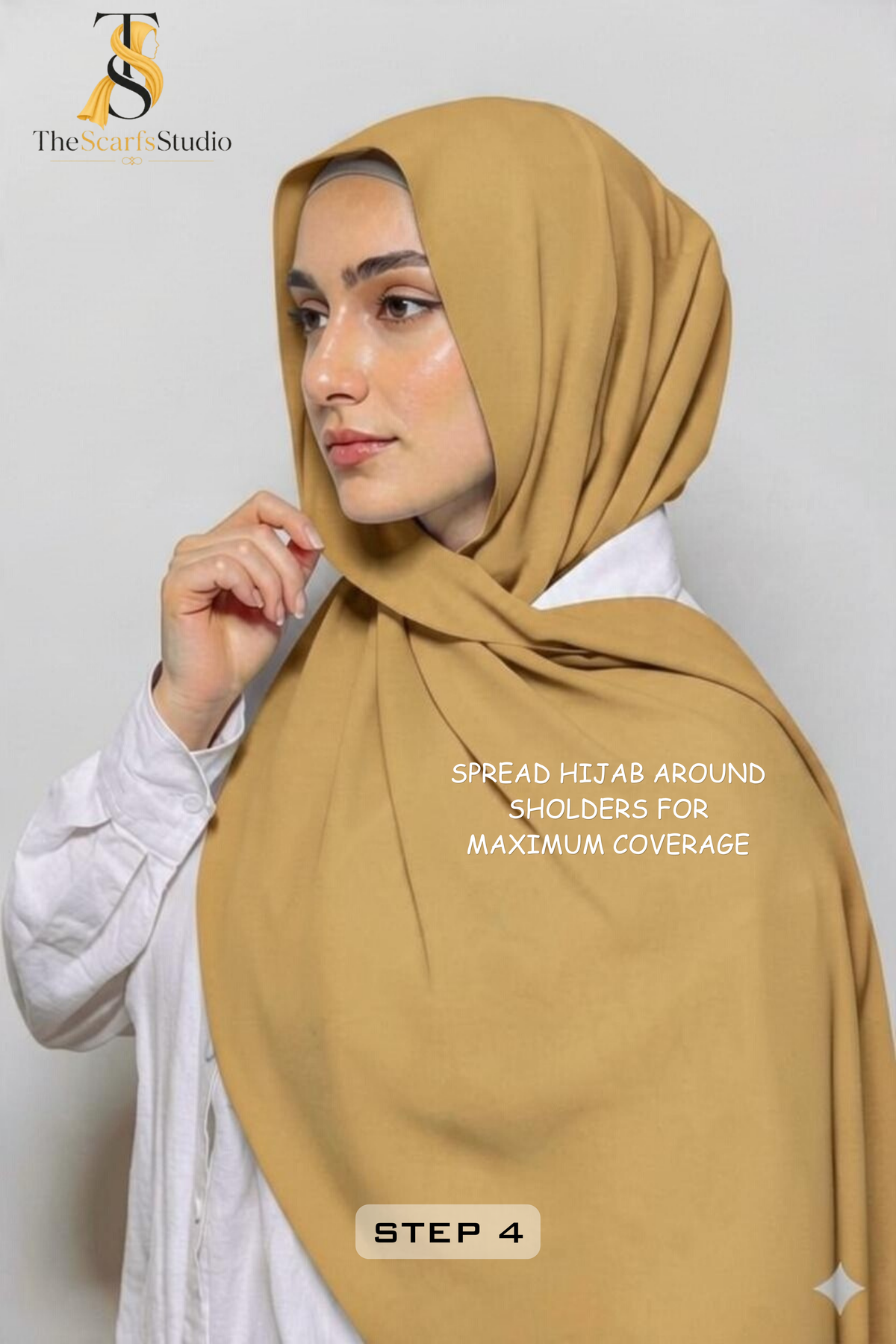 Instant Georgette Hijab with built in Magnet & Attached Cap - Sand